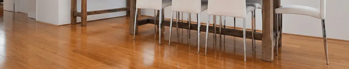 Professionally installed and refinished bamboo flooring in a residential home, showcasing smooth finish and natural wood tones in Bradenton, FL